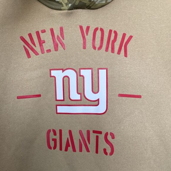 NIKE NEW YORK GIANTS SALUTE TO SERVICE TAN GRAPHIC HOODIE MENS LARGE - Picture 4 of 9